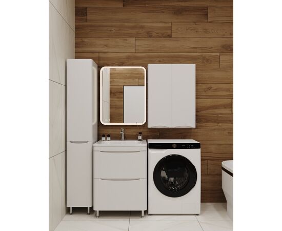 Тумба напольная Style Line Бергамо мини 60 2 ящика Люкс антискрейтч белый PLUS_, изображение 6