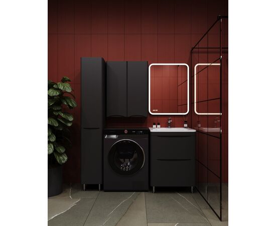 Тумба напольная Style Line Бергамо мини 60 2 ящика Люкс антискрейтч черный PLUS_, изображение 7