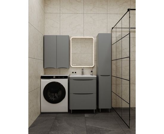 Тумба напольная Style Line Бергамо мини 60 2 ящика Люкс антискрейтч серый PLUS_, изображение 7