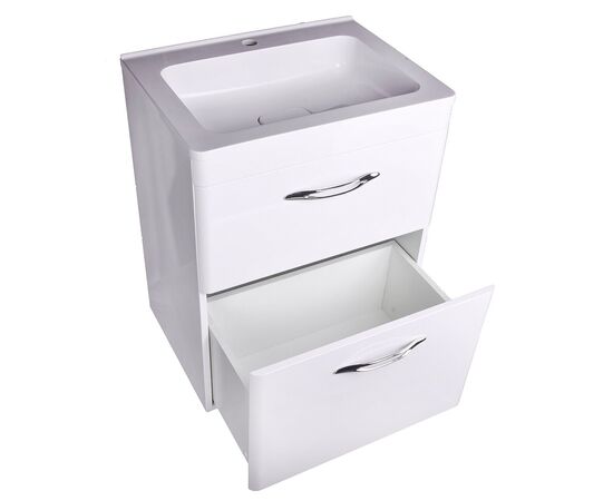 Тумба напольная Style Line Каре 60 2 ящика Люкс белая PLUS_, изображение 3