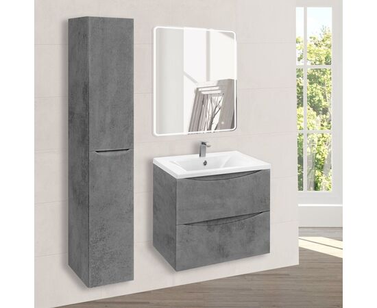 Тумба под раковину Vincea Mia 600 подвесная 2 выкатных ящика soft close Beton, Цвет товара: бетон_, изображение 3
