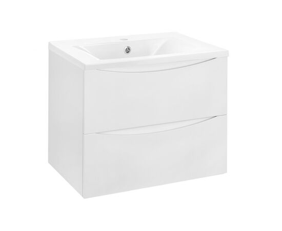 Тумба под раковину Vincea Mia 600 подвесная 2 выкатных ящика soft close G.White, Цвет товара: белый_