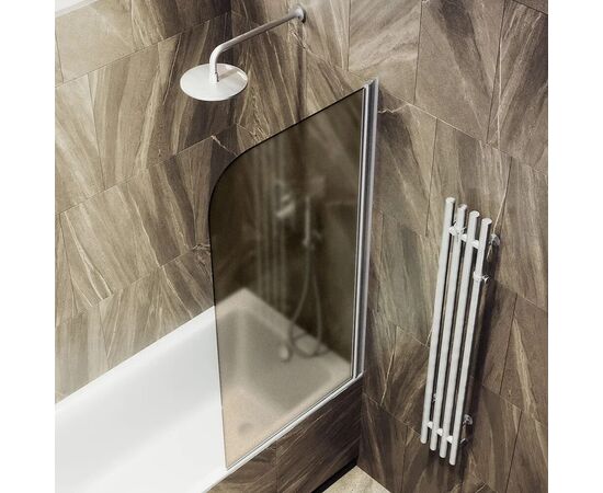 Шторка для ванны поворотная на монопетле Maybah Glass MGV-635-5 800х1400 мм стекло бронза матовая_
