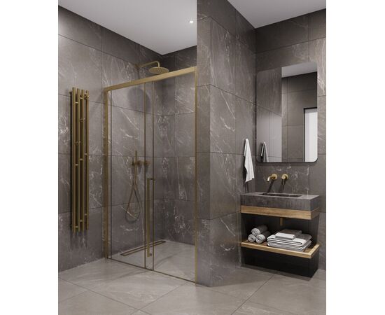 Душевая дверь Timo TDSS-120/17C-8R 1200х2000 профиль матовое золото стекло прозрачное 8 мм_, изображение 2