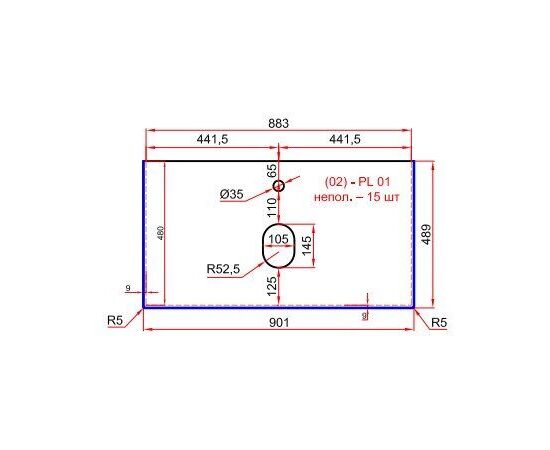 Столешница La Fenice Granite Gray Structural 90 см белая_, изображение 4