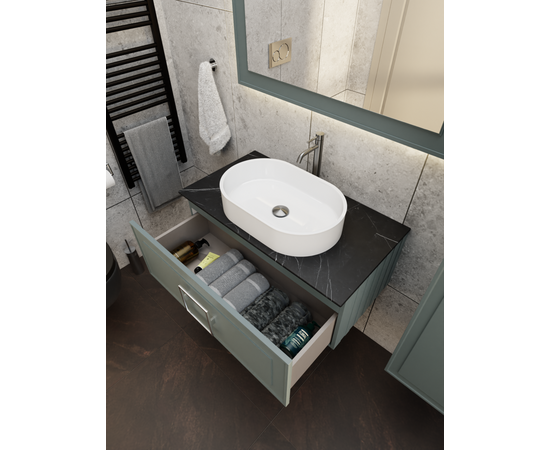 Столешница La Fenice Granite Black Olive Light Lappato 90 см черная_, изображение 3