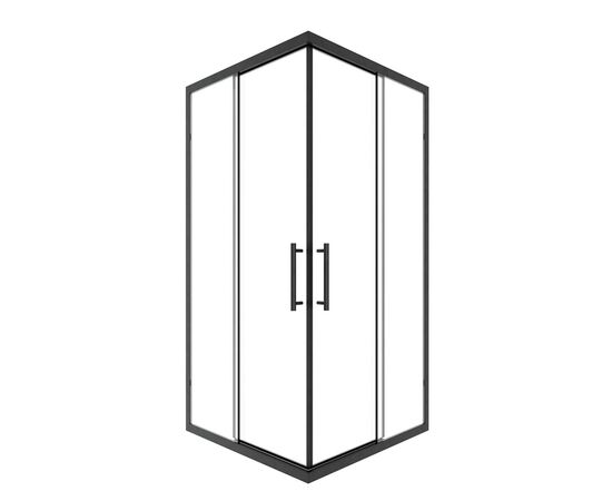 Душевой угол Timo TKSS-90/03C-8 900х900х2000 профиль черный стекло прозрачное 8 мм_