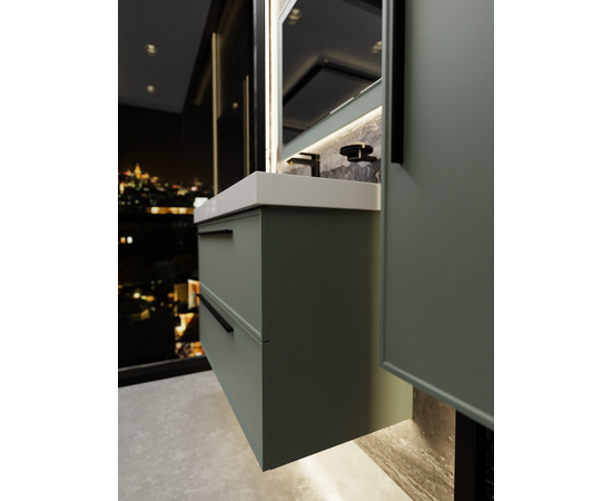 Тумба под раковину La Fenice Elba Grigio TWIN серо-зеленая 80_, изображение 8