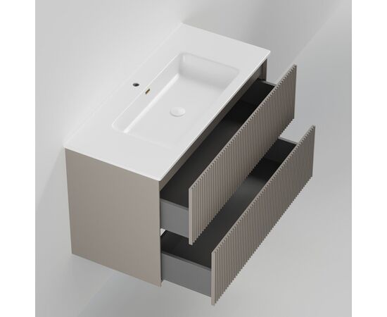 Тумба под раковину La Fenice La Fenice Terra Twin Cappuccino 100 см бежевая матовая_, изображение 4