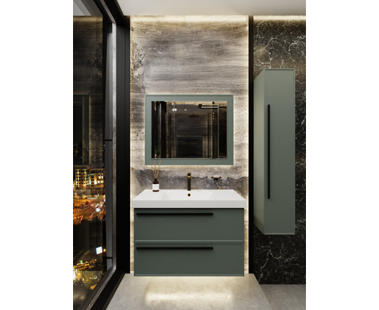 Тумба под раковину La Fenice Elba Grigio TWIN серо-зеленая 80_, изображение 6