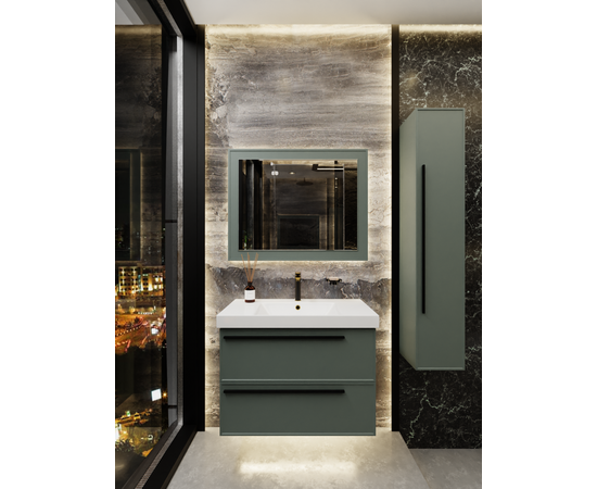 Тумба под раковину La Fenice Elba Grigio TWIN серо-зеленая 90_, изображение 6