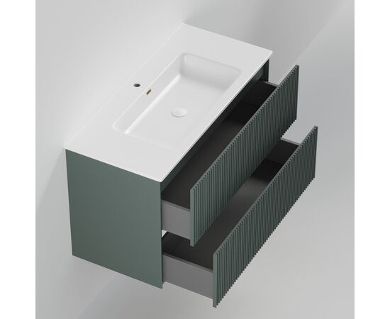 Тумба под раковину La Fenice La Fenice Terra Twin Grigio 100 см серо-зеленая матовая_, изображение 6