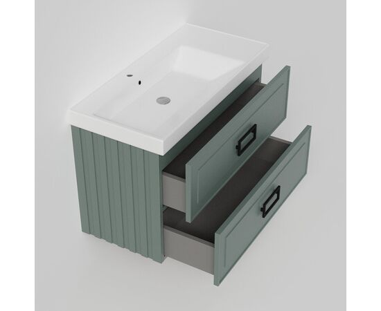 Тумба под раковину La Fenice Cubo Grigio TWIN серо-зеленая 100_, изображение 5