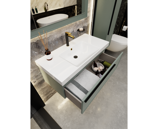 Тумба под раковину La Fenice Elba Grigio серо-зеленая 80_, изображение 7