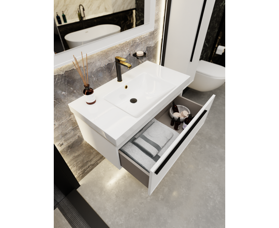 Тумба под раковину La Fenice Elba Bianco белая 90_, изображение 7