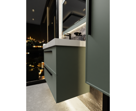 Тумба под раковину La Fenice Elba Grigio TWIN серо-зеленая 90_, изображение 8