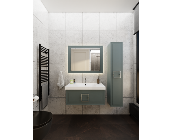 Тумба под раковину La Fenice Cubo Grigio TWIN серо-зеленая 80_, изображение 6