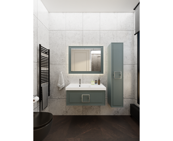 Тумба под раковину La Fenice Cubo Grigio серо-зеленая 90_, изображение 6