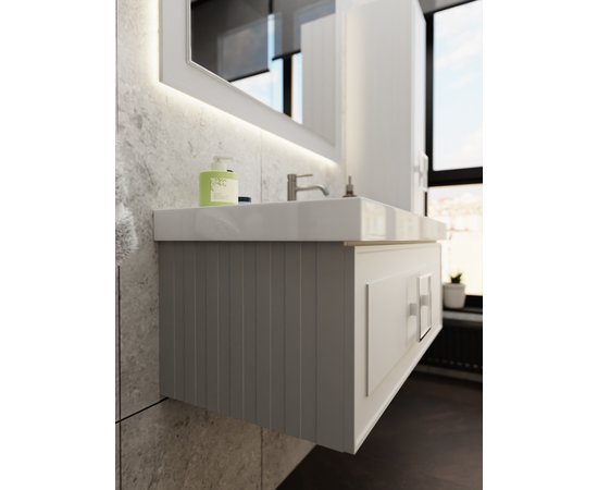 Тумба под раковину La Fenice Cubo Cappuccino бежевая 100_, изображение 7