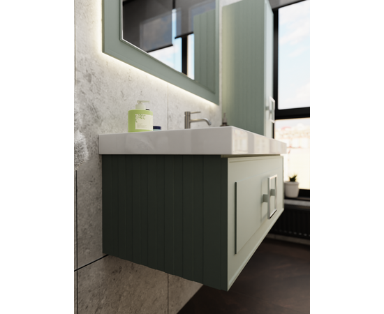 Тумба под раковину La Fenice Cubo Grigio серо-зеленая 100_, изображение 7