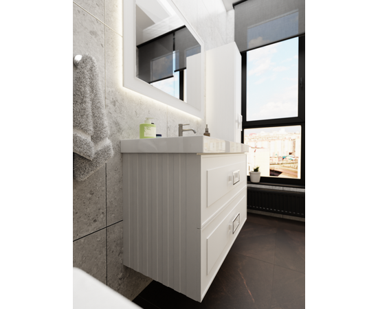 Тумба под раковину La Fenice Cubo Bianco TWIN белая 100_, изображение 7