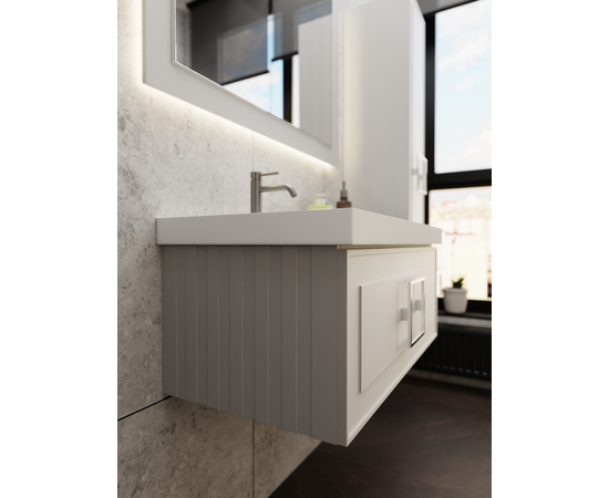 Тумба под раковину La Fenice Cubo Cappuccino бежевая 90_, изображение 7
