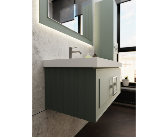 Тумба под раковину La Fenice Cubo Grigio серо-зеленая 90_, изображение 7