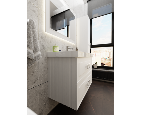Тумба под раковину La Fenice Cubo Bianco TWIN белая 80_, изображение 7