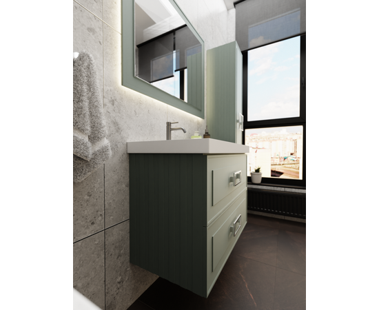 Тумба под раковину La Fenice Cubo Grigio TWIN серо-зеленая 90_, изображение 7