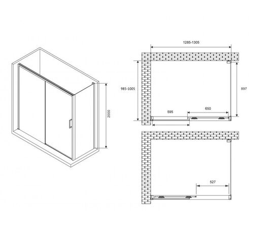 Душевой уголок ABBER Komfort AG93130B-S102B_, изображение 7