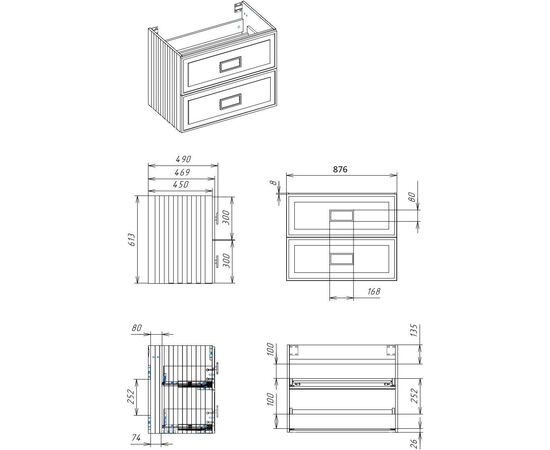 Тумба под раковину La Fenice Cubo Bianco TWIN белая 90_, изображение 9