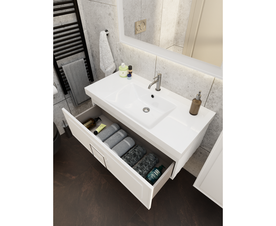 Тумба под раковину La Fenice Cubo Bianco белая 100_, изображение 8