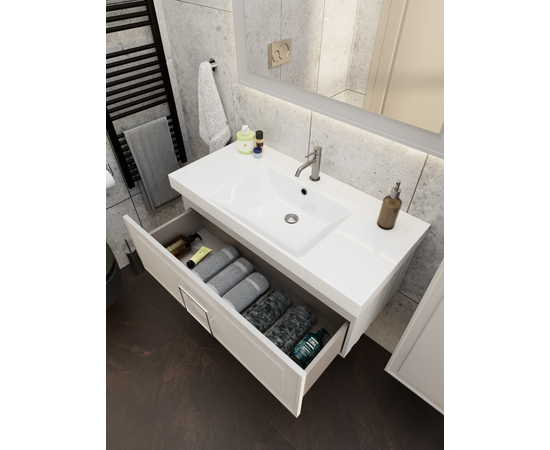 Тумба под раковину La Fenice Cubo Cappuccino бежевая 100_, изображение 8