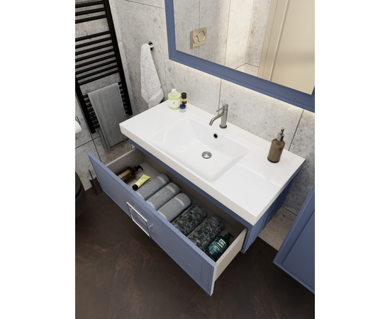 Тумба под раковину La Fenice Cubo Blu Grigio синяя 100_, изображение 8