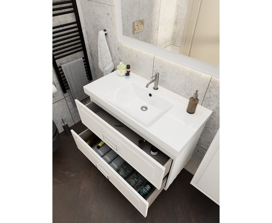 Тумба под раковину La Fenice Cubo Bianco TWIN белая 100_, изображение 8