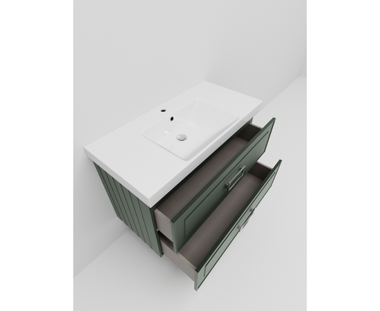 Тумба под раковину La Fenice Cubo Grigio TWIN серо-зеленая 100_, изображение 4
