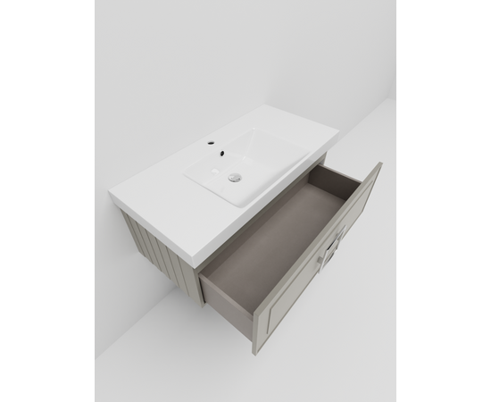 Тумба под раковину La Fenice Cubo Cappuccino бежевая 100_, изображение 5