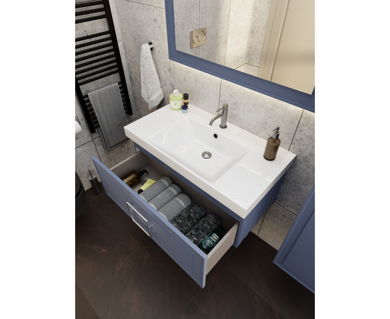 Тумба под раковину La Fenice Cubo Blu Grigio синяя 80_, изображение 7