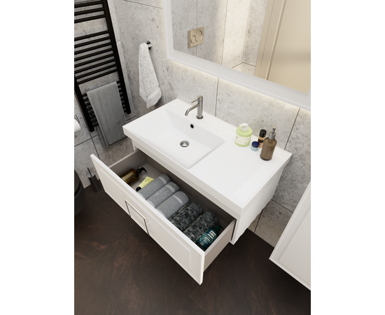 Тумба под раковину La Fenice Cubo Bianco белая 90_, изображение 8