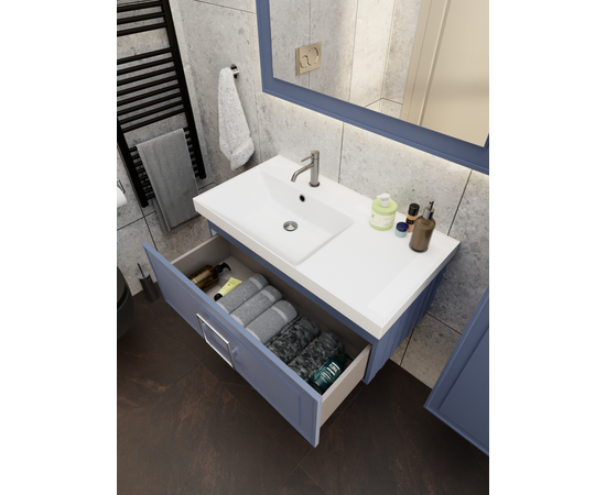 Тумба под раковину La Fenice Cubo Blu Grigio синяя 90_, изображение 8