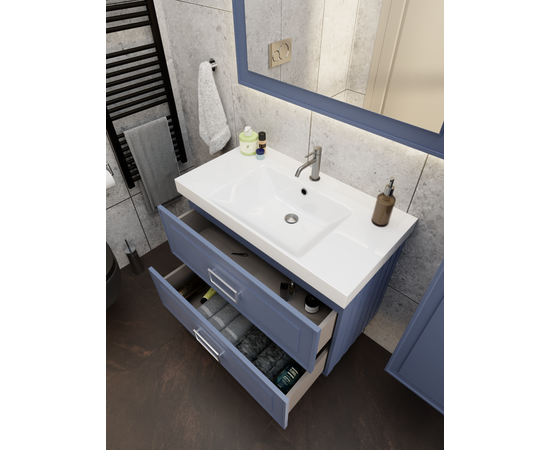 Тумба под раковину La Fenice Cubo Blu Grigio TWIN синяя 80_, изображение 8