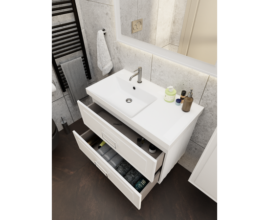Тумба под раковину La Fenice Cubo Bianco TWIN белая 90_, изображение 8