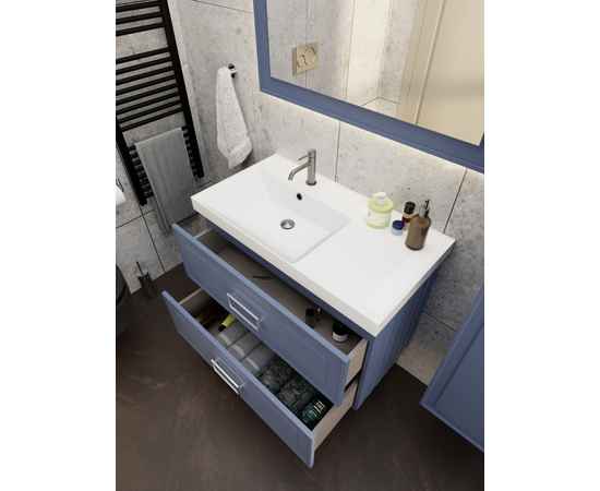 Тумба под раковину La Fenice Cubo Blu Grigio TWIN синяя 90_, изображение 8