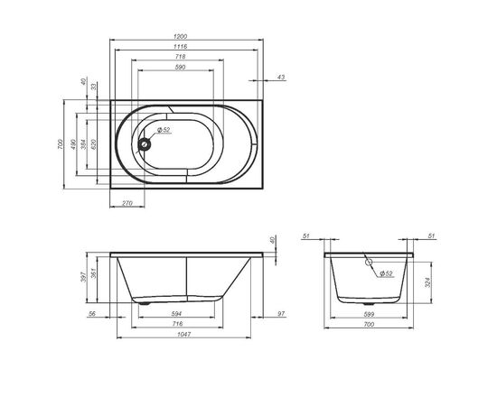 Ванна акриловая AM.PM X-Joy W94A-120-070W-A 120х70 см_, изображение 9