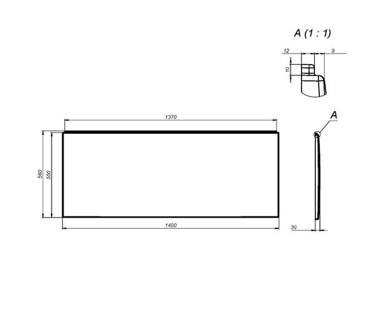 Декоративная фронтальная панель AM.PM X-Joy W94A-140-070W-P для ванны 140 см_, изображение 2