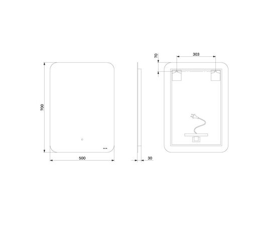 Зеркало AM.PM X-Joy M85MOX10501S1 с интерьерной Led подсветкой ИК-сенсором 50 см_, изображение 11