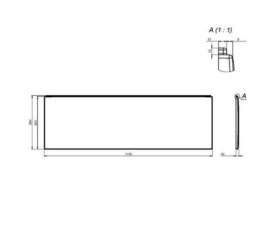 Декоративная фронтальная панель AM.PM X-Joy W94A-175-075W-P для ванны 175 см_, изображение 2