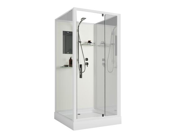Душевая кабина Niagara Standart ST90/15Q/BK 90х90х210 квадрат профиль белый без крыши, Размер: 90х90, Наличие крыши: Без крыши_