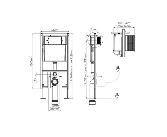 Инсталляция для подвесного унитаза Vincea VIS-450 510х1000_, изображение 9