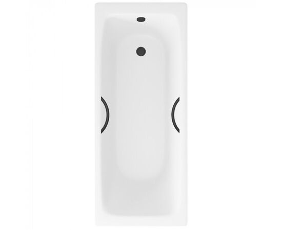 Ванна чугунная Delice Biove 170х75 с черными матовыми ручками DLR220509RB_